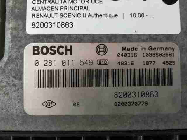 RENAULT 8200310863 Модуль управления (ЭБУ) двигателем в наличии Тернополь