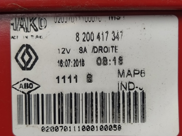 8200417347 RENAULT Фонарь задний правый купить в Павлоград