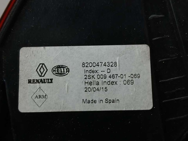 RENAULT 8200474328 Фонарь задний левый в наличии Ирпень