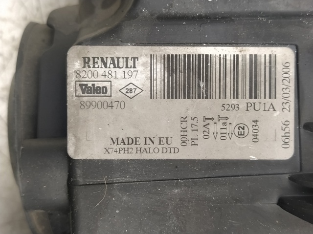 RENAULT 8200481197 Правая фара в наличии Одесса