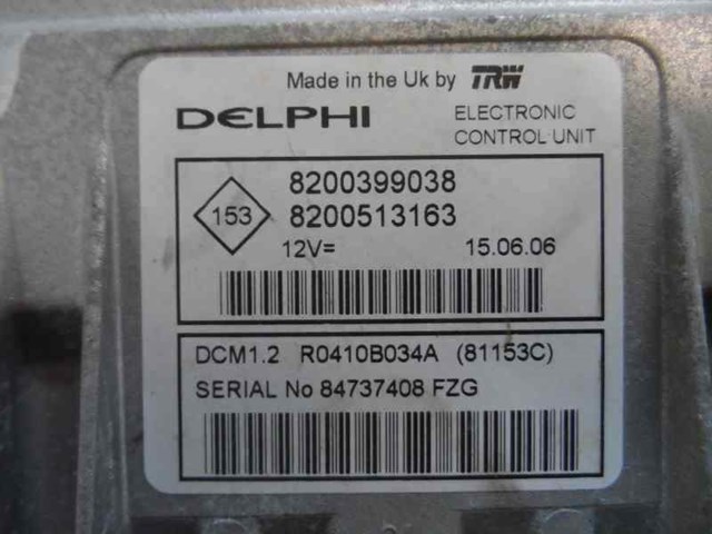 RENAULT 8200513163 Блок управления двигателем в наличии Ровно