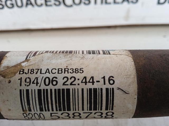 Semieixo (acionador) dianteiro direito 8200538738 RENAULT