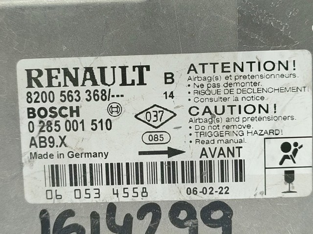 RENAULT 8200563368 Модуль-процессор управления подушкой безопасности (ЭБУ AIRBAG) в наличии Каменское