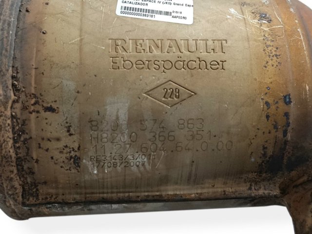 RENAULT 8200574863 Конвертор - катализатор в наличии Каменское