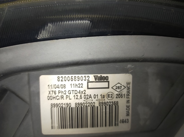 8200589032 RENAULT Левая фара купить в Запорожье