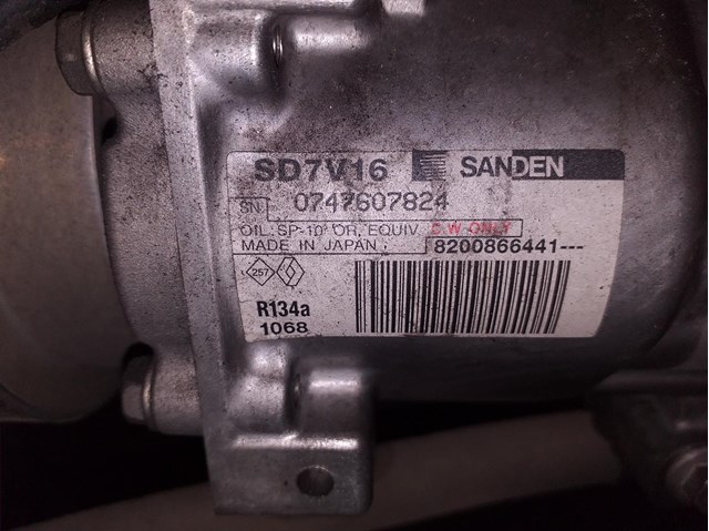 Compressor de ar condicionado para Dacia Logan 1.6 (LSOB, LSOD, LSOF, LSOH) K7M710 8200866441