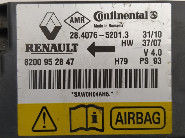 RENAULT 8200952847 Модуль-процессор управления подушкой безопасности (ЭБУ AIRBAG) в наличии Ирпень