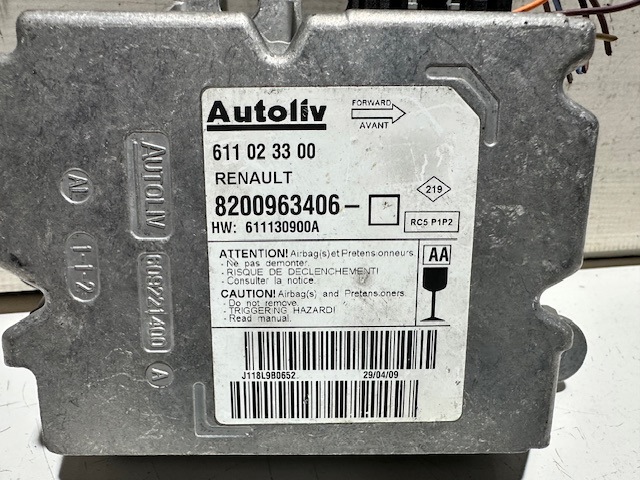 8200963406 RENAULT Модуль-процессор управления подушкой безопасности (ЭБУ AIRBAG) купить в Запорожье