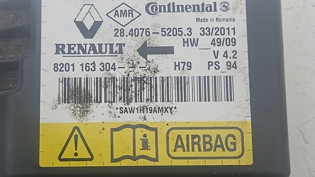 8201163304 Модуль-процессор управления подушкой безопасности (ЭБУ AIRBAG) купить Сумы
