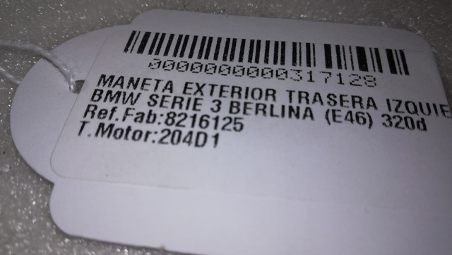8216125 BMW Ручка двери передней наружная левая купить в Полтава