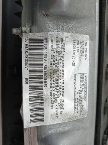 8216PG PEUGEOT Подушка безопасности (AIRBAG) спинки сиденья левого купить в Одесса