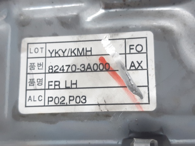 Mecanismo de acionamento de vidro da porta dianteira esquerda 824053A000 Hyundai/Kia