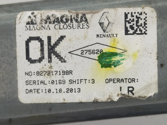 827217198R RENAULT Механизм стеклоподъемника двери задней левой купить в Кривой Рог