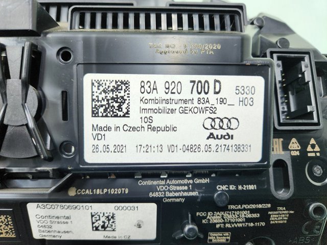 VAG 83A920700D Панель приборов в наличии Черновцы
