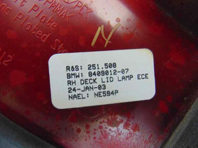 8409012 BMW Фонарь задний правый внутренний купить в Черкассы