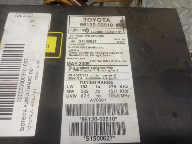 8612002510 TOYOTA Магнитола (радио AM/FM) купить в Полтава