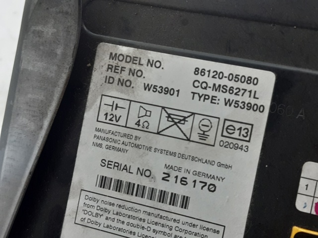 8612005080 TOYOTA Магнитола (радио AM/FM) купить в Украина