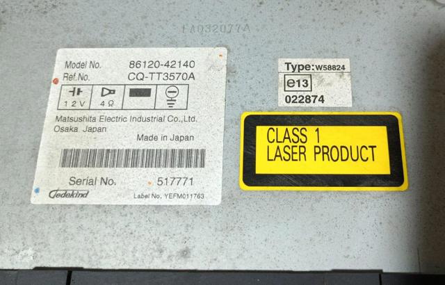 8612042140 TOYOTA Магнитола купить в Черкассы