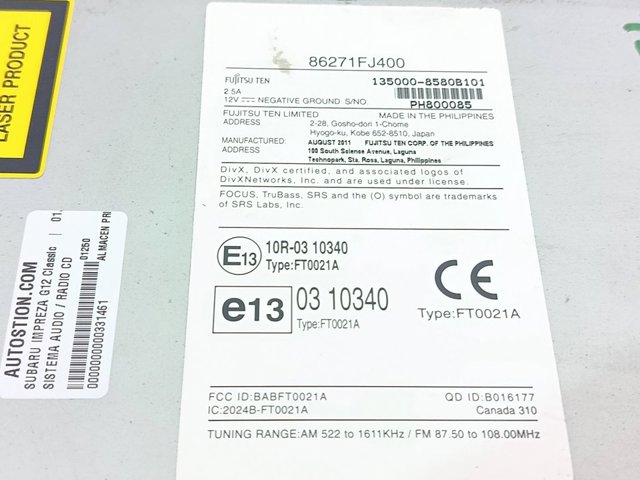 86271FJ400 SUBARU купить в Ужгород