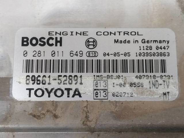 TOYOTA 8966152891 Блок управления двигателем в наличии Ирпень