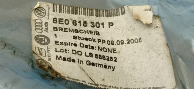 VAG 8E0615301P Передние тормозные диски в наличии Чернигов