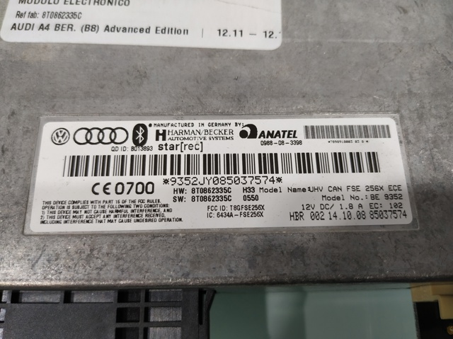 8T0862335C VAG Блок управление Bluetooth купить в Чернигов
