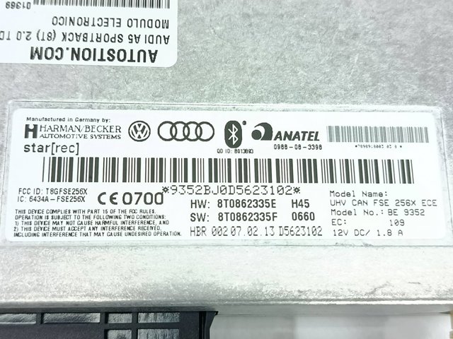 8T0862335E VAG Блок управление Bluetooth купить в Ужгород