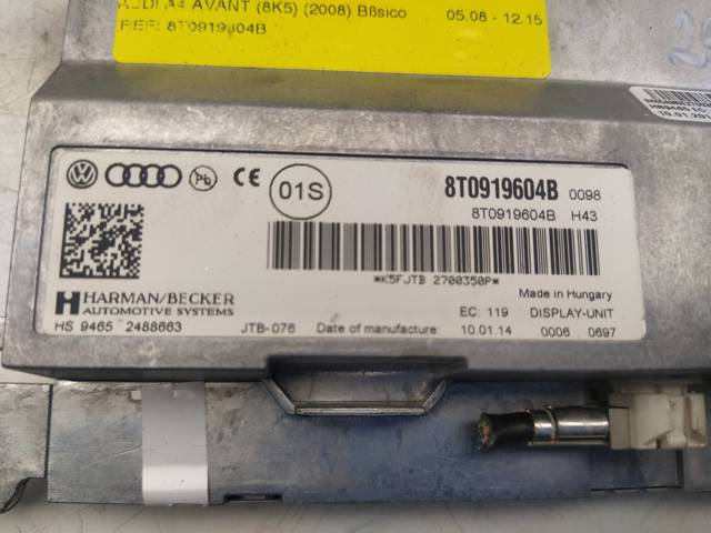 8T0919604B VAG Дисплей многофункциональный купить в Чернигов
