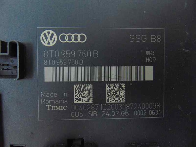 8T0959760B VAG Модуль управления (ЭБУ) переднего сидения купить в Ровно