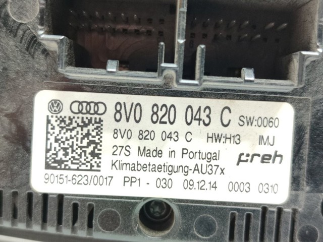 8V0820043C Блок управления режимами отопления/кондиционирования купить Хмельницкий