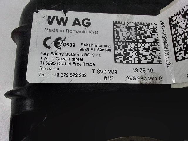 8V0880204G Подушка безопасности (AIRBAG) пассажирская купить Сумы