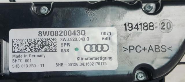 8W0820043Q VAG Блок управления режимами отопления/кондиционирования купить в Львов