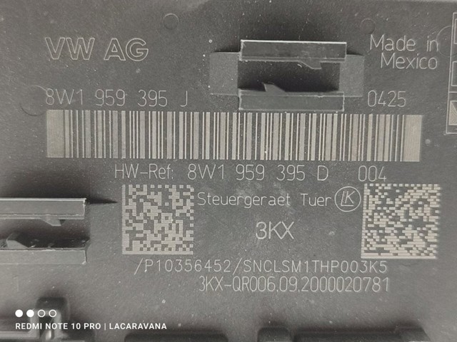 8W1959395D VAG Блок комфорта задней двери купить в Хмельницкий