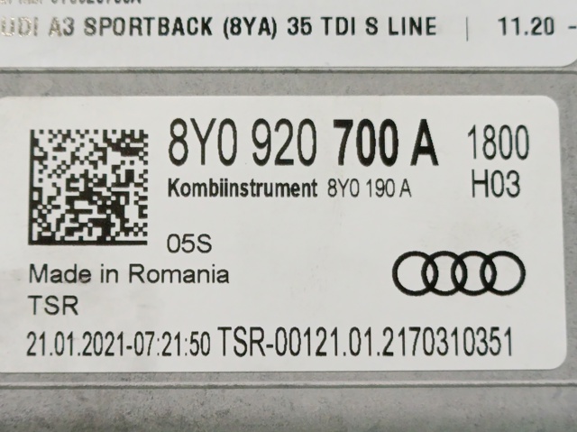 VAG 8Y0920700A Панель приборов в наличии Кривой Рог
