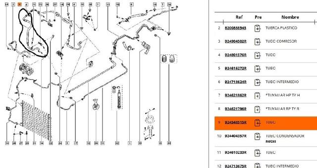 924548515R RENAULT Шланг кондиционера, от испарителя к компрессору купить в Одесса