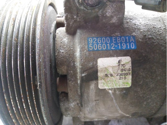 Compressor de ar condicionado para Nissan Cabstar 28.11 DCI, 32.11 DCI, 35.11 DCI 2.5 (F24M) YD25EUR04 92600EB01A
