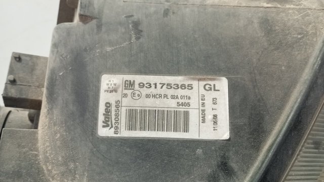 93175365 OPEL Правая фара купить в Ужгород