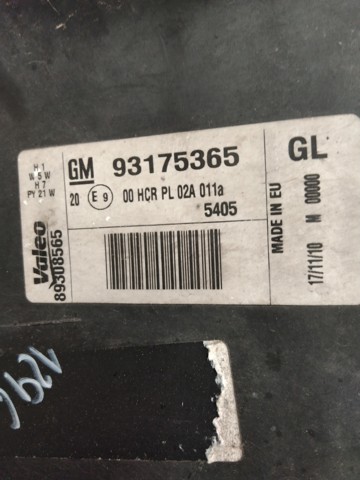 93175365 OPEL Правая фара купить в Павлоград