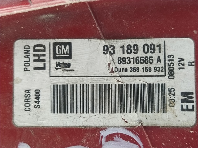 93189091 Фонарь задний правый купить Запорожье