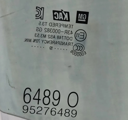 95276490 OPEL Стекло двери задней правой купить в Каменское
