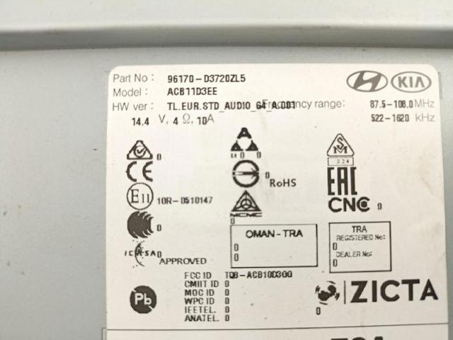 HYUNDAI 96170D3720ZL5 Магнитола в наличии Запорожье