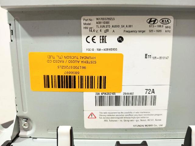HYUNDAI 96170D3720ZL5 Магнитола в наличии Павлоград