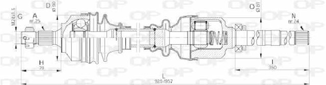 Transmissão dianteira direita para Peugeot 307 2.0 HDI 90 RHY 9637117880