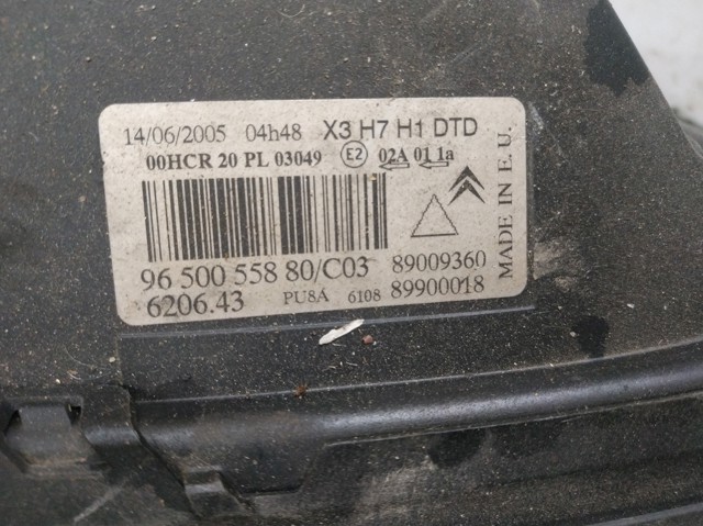 PEUGEOT 9650055880 Правая фара в наличии Ужгород