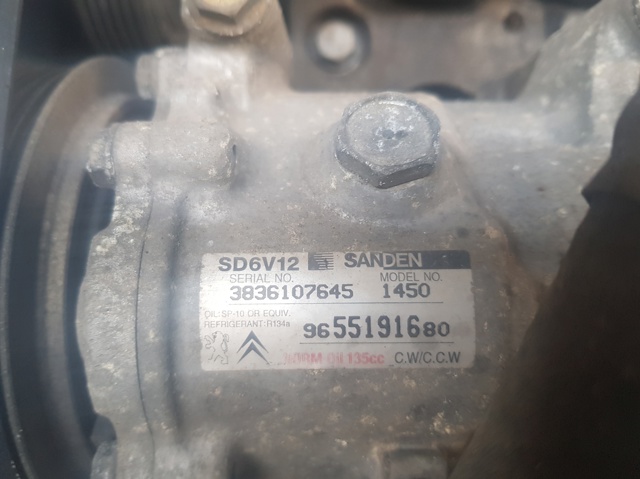 Compressor de ar condicionado para Peugeot 206 sw (2e/k) (2002-2007) 1.4 hdi 8hx 9655191680