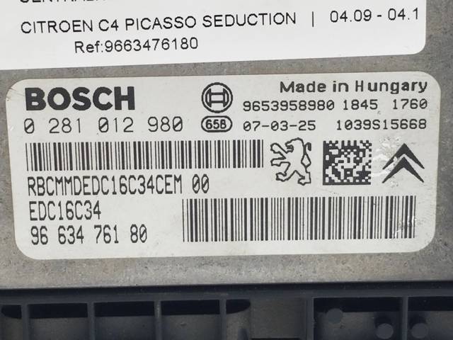 PEUGEOT 9663476180 Блок управления двигателем в наличии Львов