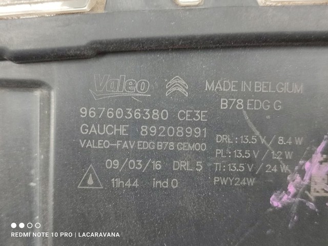 PEUGEOT 9676036380 Фара дневного света левая в наличии Ровно
