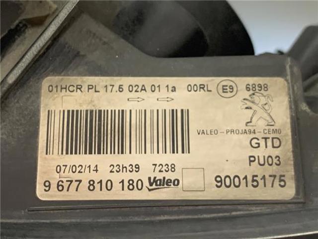 PEUGEOT 9677810180 Фара левая в наличии Украина