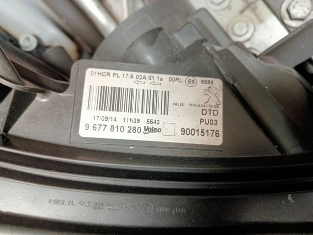 9677810280 PEUGEOT Фара правая купить в Харьков