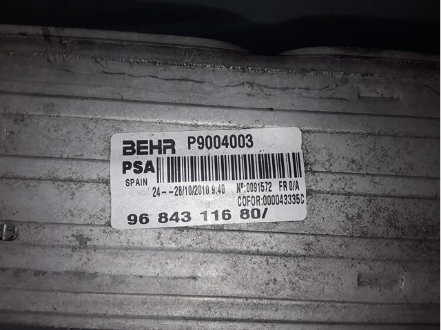 Intercooler para Peugeot 208 1.6 hdi 9hp 9684311680